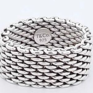 Gorgeous Tiffany & Co mesh ring.  In perfect condition and rarely worn.